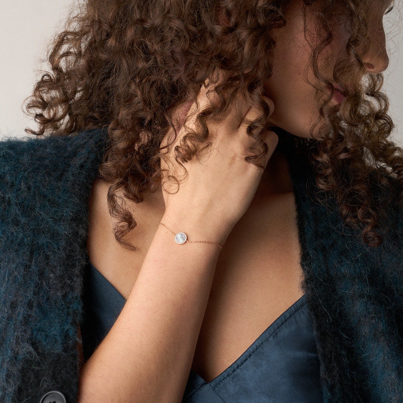 Main Image 4 of Fossil Women's Merrit Classic Mother of Pearl Rose Tone Stainless Steel Station Bracelet