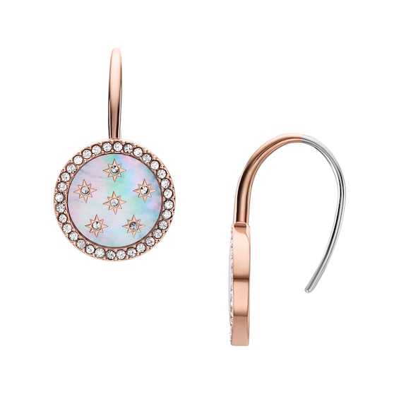 Fossil Womens Merrit Classic Mother of Pearl Rose Tone Stain