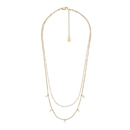 Fossil Women's Ellis Shaky Glitz Gold Tone Stainless Steel Multi-Strand Necklace
