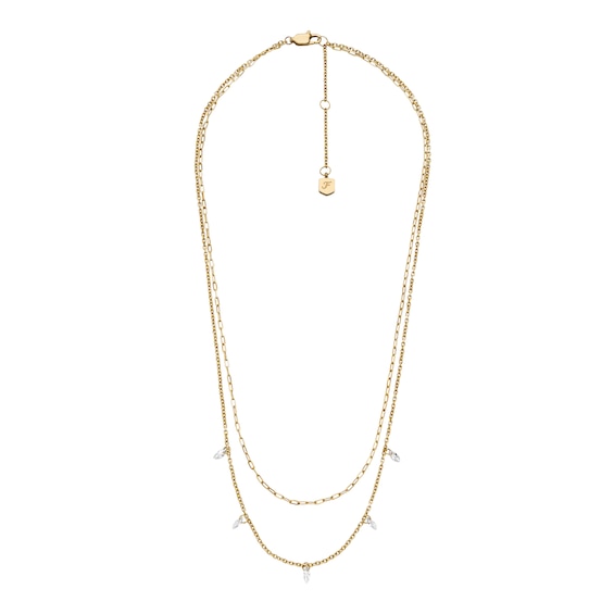 Fossil Womens Ellis Shaky Glitz Gold Tone Stainless Steel Mu