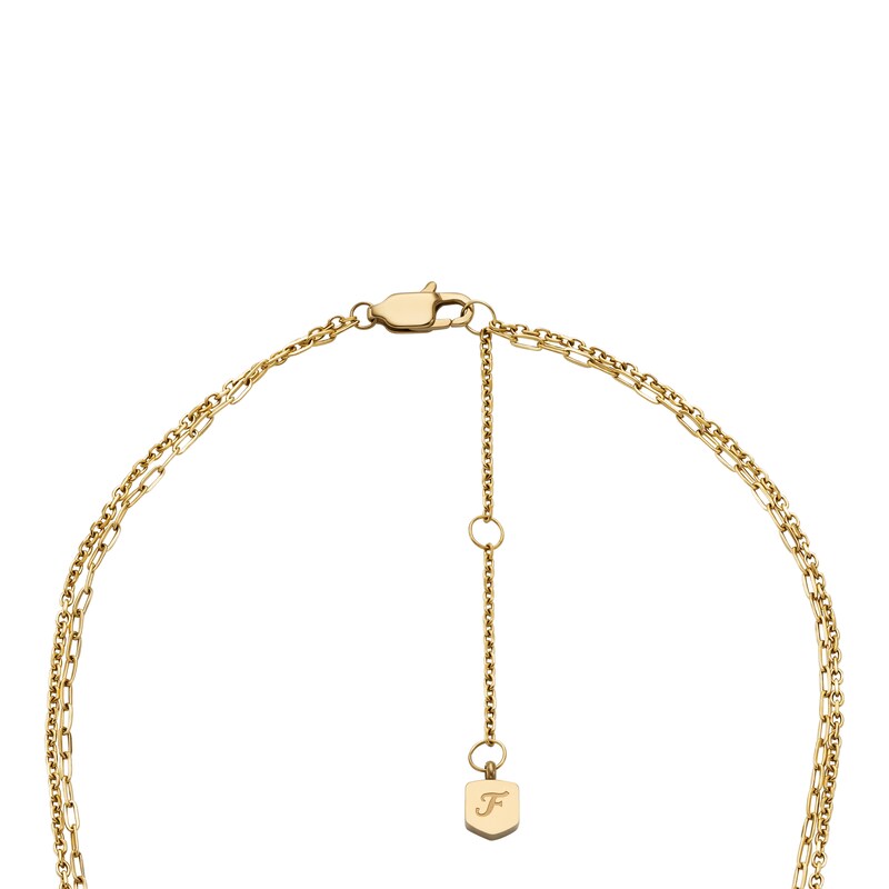 Main Image 3 of Fossil Women's Ellis Shaky Glitz Gold Tone Stainless Steel Multi-Strand Necklace