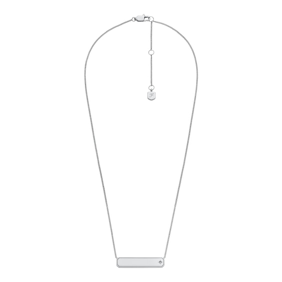 Fossil Women's Sadie Stainless Steel ID Necklace