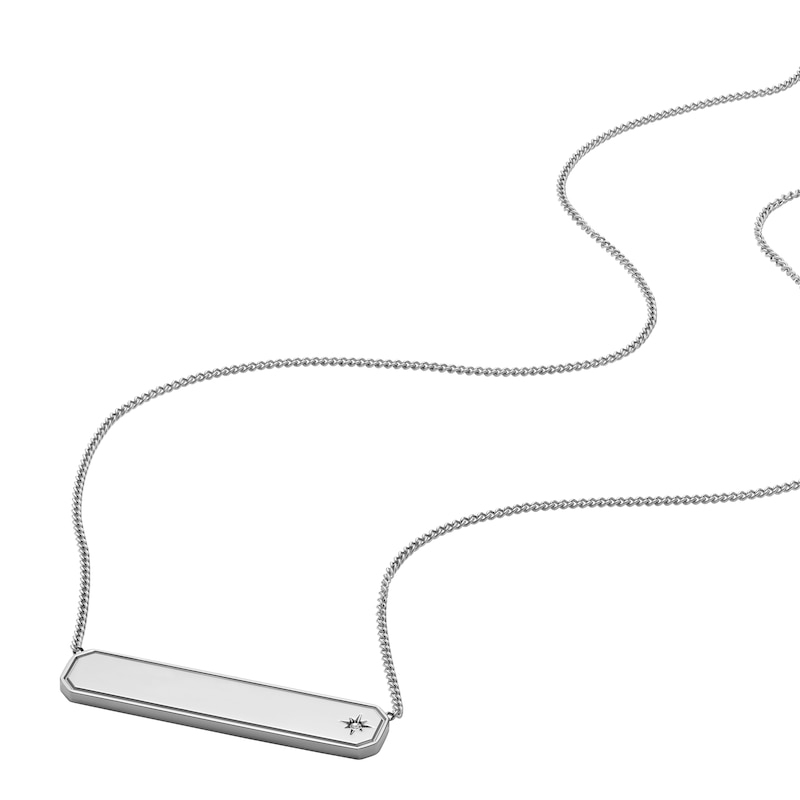 Main Image 4 of Fossil Women's Sadie Stainless Steel ID Necklace