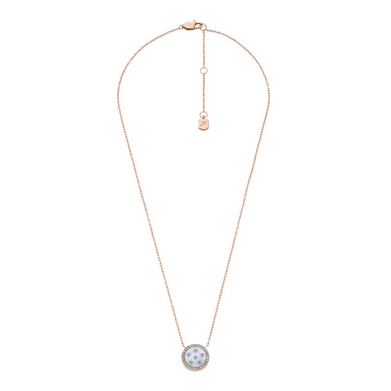 Fossil Womens Merrit Classic Mother of Pearl Rose Tone Stain