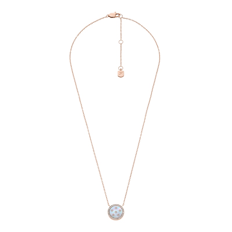 Main Image 1 of Fossil Women's Merrit Classic Mother of Pearl Rose Tone Stainless Steel Pendant Necklace