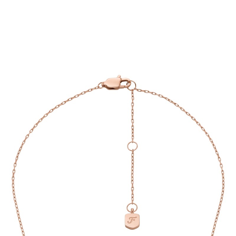 Main Image 4 of Fossil Women's Merrit Classic Mother of Pearl Rose Tone Stainless Steel Pendant Necklace