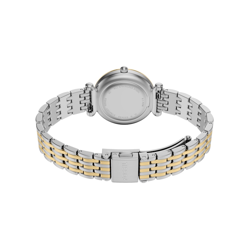Main Image 4 of Fossil Women's Carlie Silver Dial Three Hand Two Tone Bracelet Watch & Matching Two Tone Bracelet Set