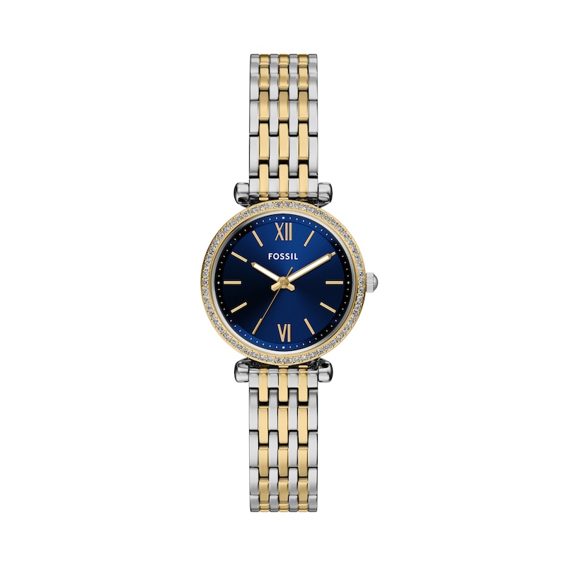 Main Image 1 of Fossil Women's Carlie Blue Dial Three Hand Two Tone Stainless Steel Bracelet Watch