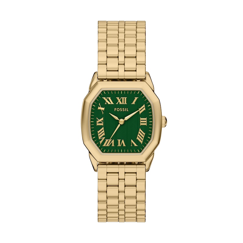 Main Image 1 of Fossil Women's Harlow Green Dial Three Hand Gold Tone Stainless Steel Bracelet Watch