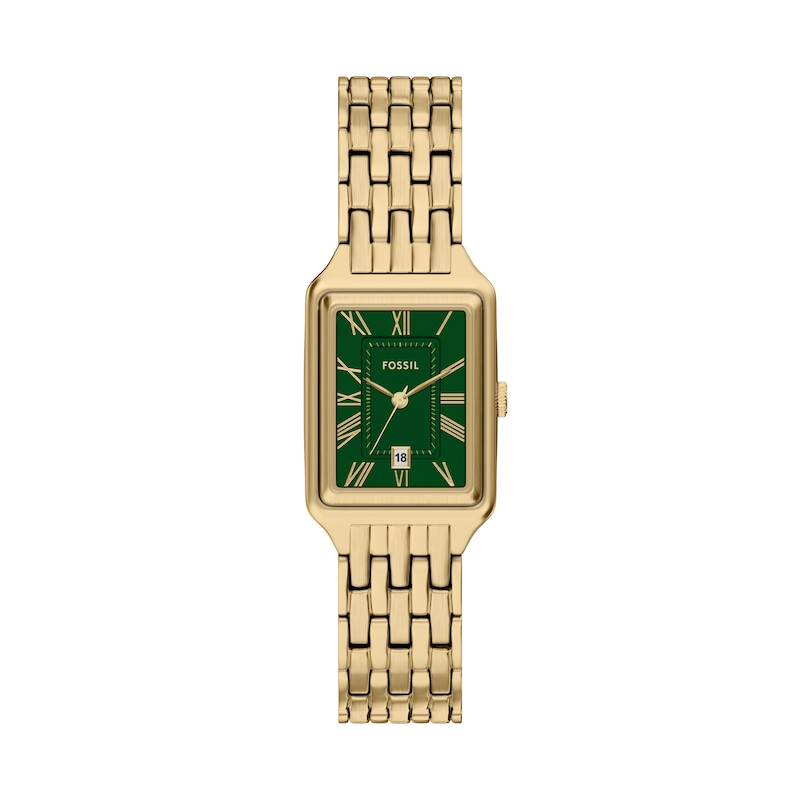 Main Image 1 of Fossil Women's Raquel Green Dial Three Hand Gold Tone Stainless Steel Bracelet Watch
