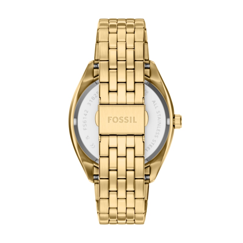 Main Image 3 of Fossil Men's Campbell Green Dial Three Hand Day & Date Gold Tone Stainless Steel Bracelet Watch