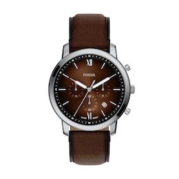 Fossil Men's Neutra Brown Dial Chronograph Brown Leather Strap Watch
