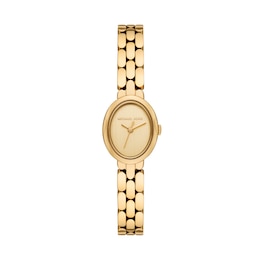 Michael Kors Women's Golden Dial Maude Three Hand Gold Tone Stainless Steel Bracelet Watch