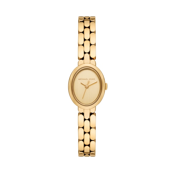 Michael Kors Women's Golden Dial Maude Three Hand Gold Tone Stainless Steel Bracelet Watch