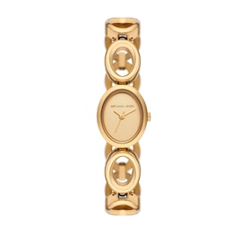 Michael Kors Women's Maude Golden Dial Three Hand Gold Tone Stainless Steel Bracelet Watch