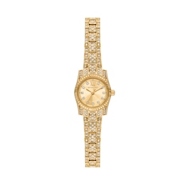 Michael Kors Women's Lexington Golden Dial Three Hand Gold Tone Stainless Steel Bracelet Watch