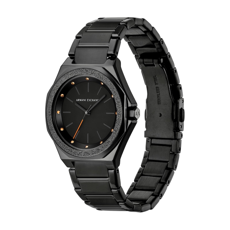 Main Image 3 of Armani Exchange Women's Black Dial Three Hand Black Stainless Steel Bracelet Watch
