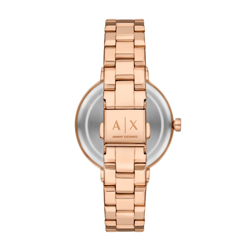Main Image 4 of Armani Exchange Women's White Dial Two-Hand Rose Gold Tone Stainless Steel Bracelet Gift Set