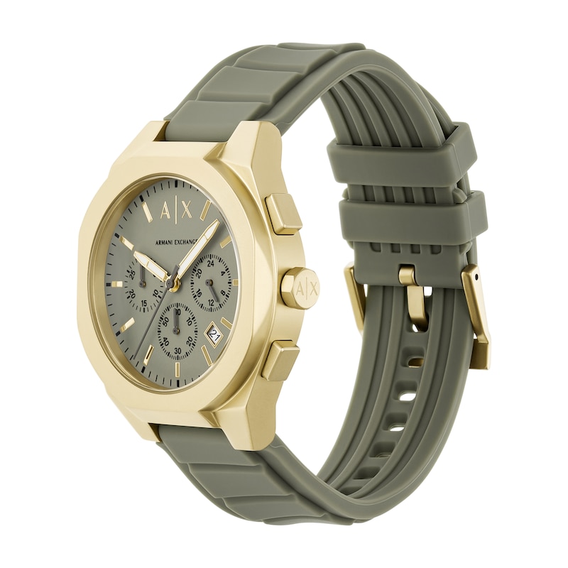 Main Image 3 of Armani Exchange Men's Sync Green Dial Chronograph Green Silicone Strap Watch