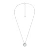 Thumbnail Image 2 of Michael Kors Women's Silver Tone Pavé Logo Pendant Necklace
