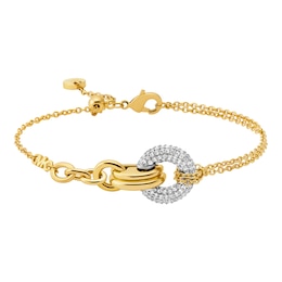 Michael Kors Women's Yellow Gold Tone Pavé Torus Bracelet
