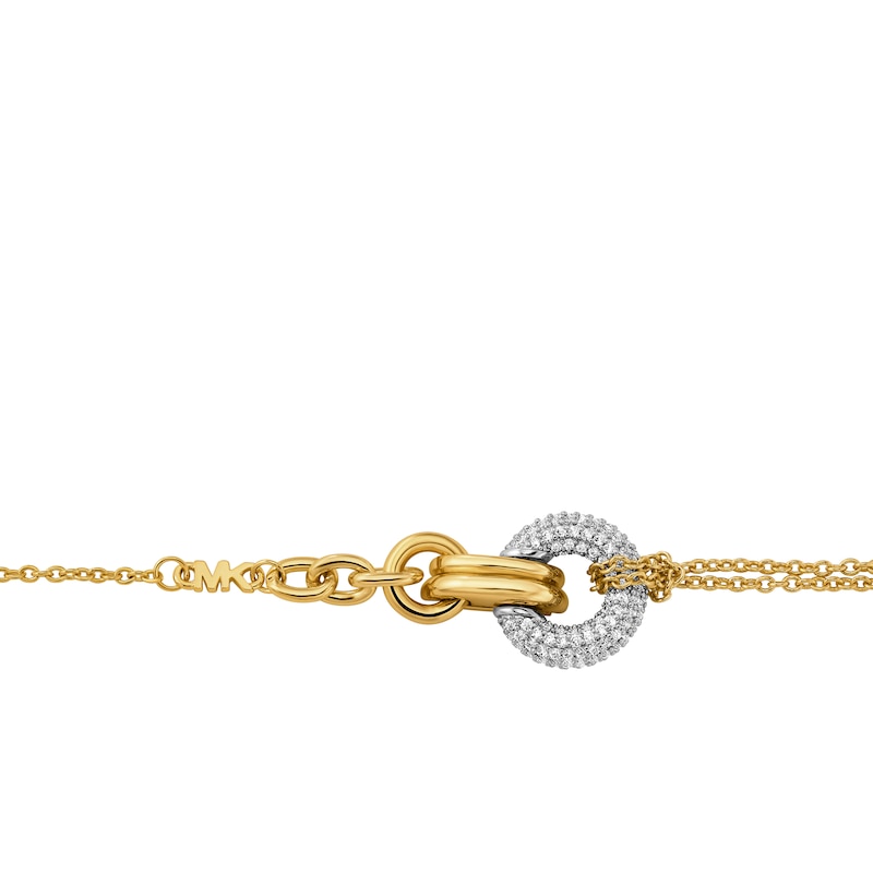 Main Image 2 of Michael Kors Women's Yellow Gold Tone Pavé Torus Bracelet