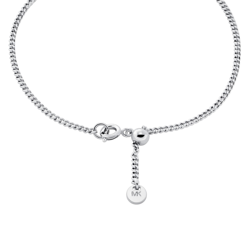Main Image 2 of Michael Kors Women's Silver Tone Pavé Logo Bracelet