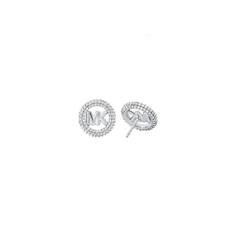 Main Image 2 of Michael Kors Women's Small Silver Tone Logo Stud Earrings