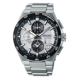 Seiko Men's Astron ‘Silvery Night’ Dial 5X GPS Solar Chronograph Stainless Steel Bracelet Watch