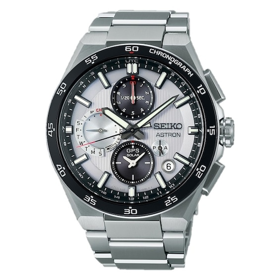 Seiko Mens Astron ‘Silvery Night Dial 5X GPS Solar Chronog
