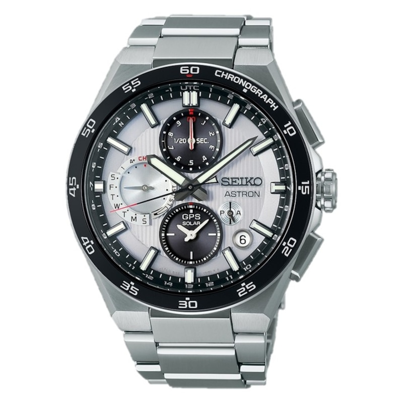 Main Image 1 of Seiko Men's Astron ‘Silvery Night’ Dial 5X GPS Solar Chronograph Stainless Steel Bracelet Watch