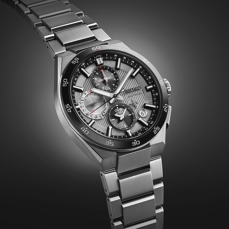 Main Image 2 of Seiko Men's Astron ‘Silvery Night’ Dial 5X GPS Solar Chronograph Stainless Steel Bracelet Watch