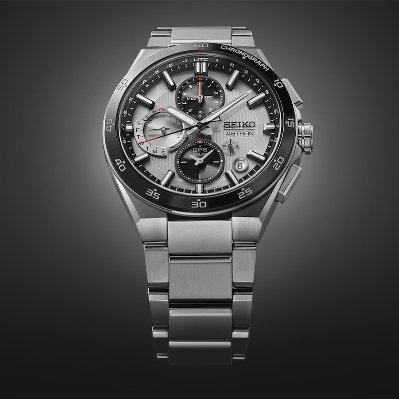 Main Image 3 of Seiko Men's Astron ‘Silvery Night’ Dial 5X GPS Solar Chronograph Stainless Steel Bracelet Watch