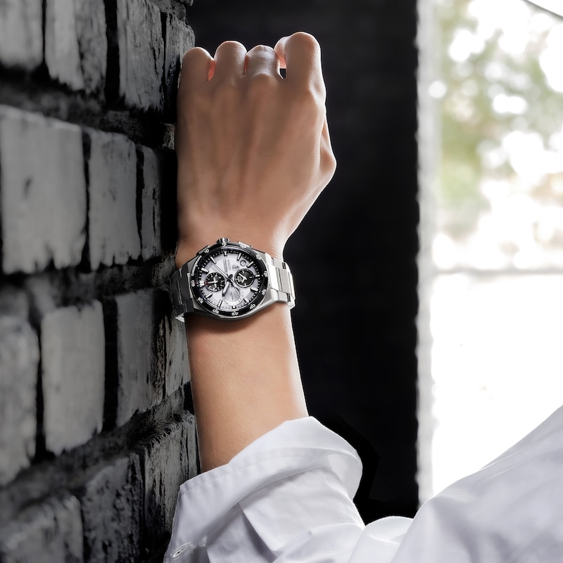 Main Image 6 of Seiko Men's Astron ‘Silvery Night’ Dial 5X GPS Solar Chronograph Stainless Steel Bracelet Watch