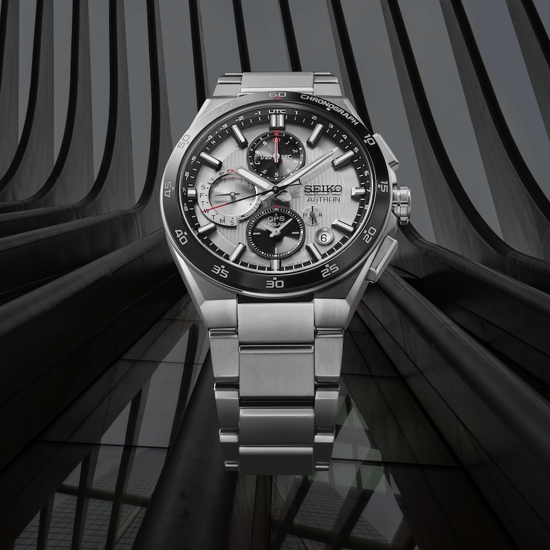Main Image 8 of Seiko Men's Astron ‘Silvery Night’ Dial 5X GPS Solar Chronograph Stainless Steel Bracelet Watch