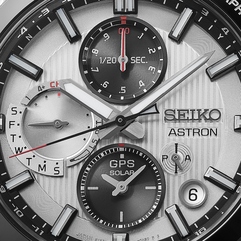 Main Image 9 of Seiko Men's Astron ‘Silvery Night’ Dial 5X GPS Solar Chronograph Stainless Steel Bracelet Watch