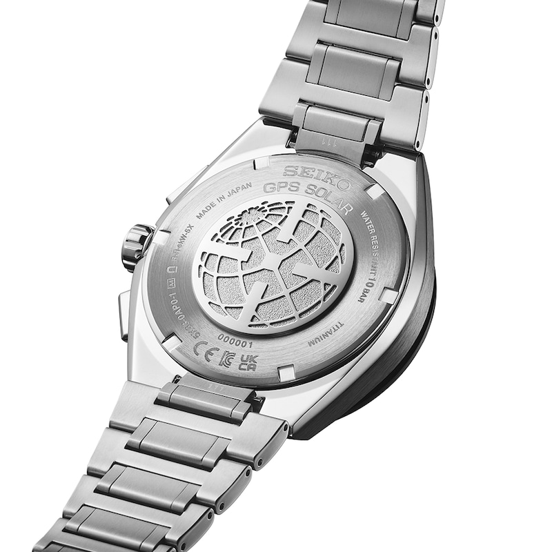 Main Image 5 of Seiko Astron Slate Blue Dial GPS Solar Dual-Time Chronograph Stainless Steel Bracelet Watch