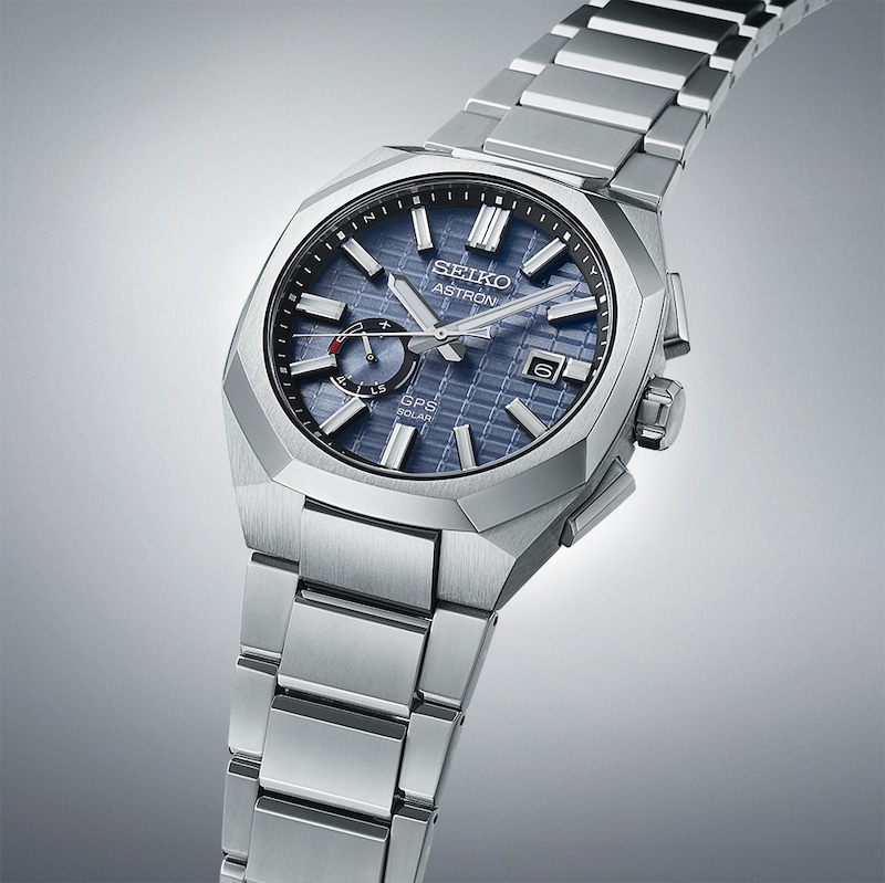 Main Image 5 of Seiko Men's Astron ‘Sapphire Blue’ Crystal Box Dial GPS Solar Stainless Steel Bracelet Watch