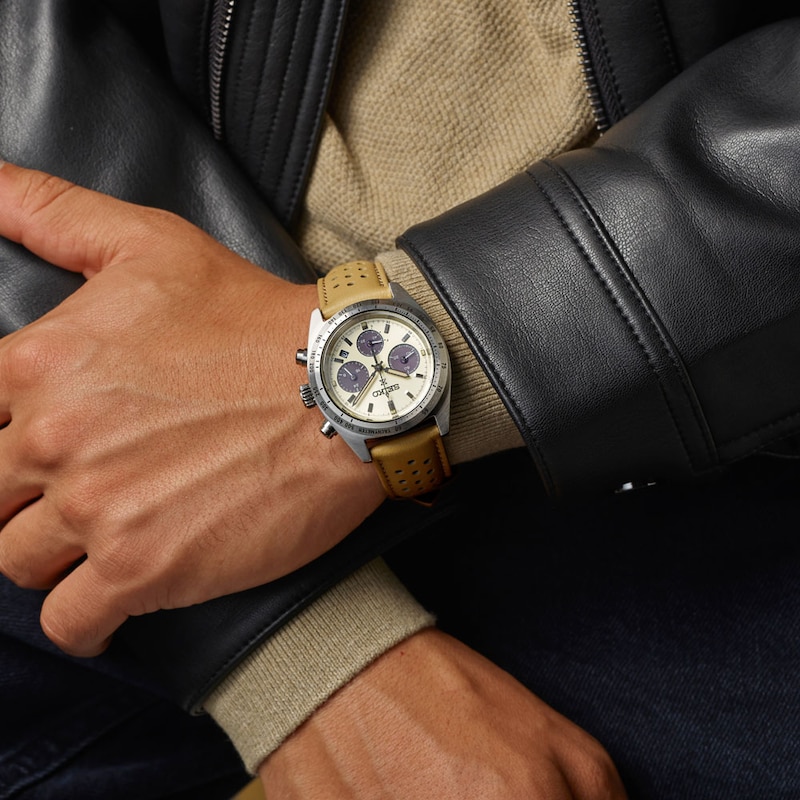 Main Image 2 of Seiko Prospex Limited Edition Speedtimer ‘Motoring’ European Exclusive Cream Dial Stainless Steel Bracelet Watch