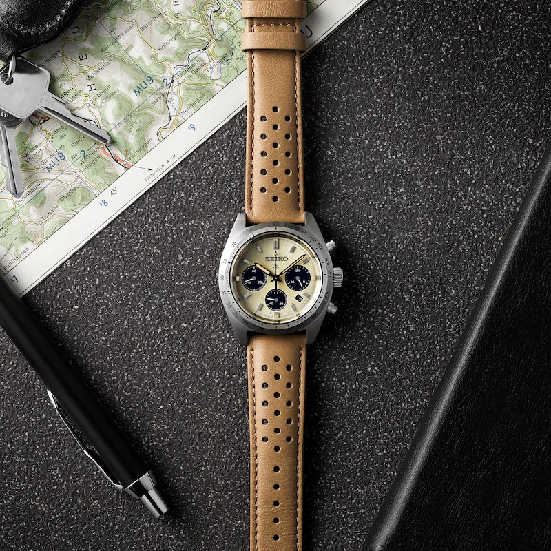 Main Image 9 of Seiko Prospex Limited Edition Speedtimer ‘Motoring’ European Exclusive Cream Dial Stainless Steel Bracelet Watch