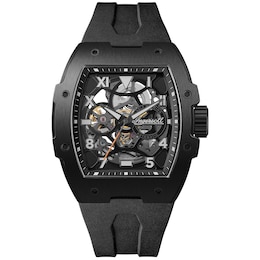 Ingersoll 1892 The Play Men's Automatic Black Skeleton Dial Black PU Strap Watch