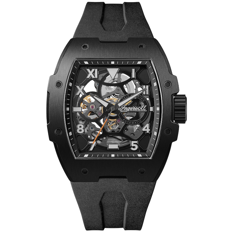Main Image 1 of Ingersoll 1892 The Play Men's Automatic Black Skeleton Dial Black PU Strap Watch