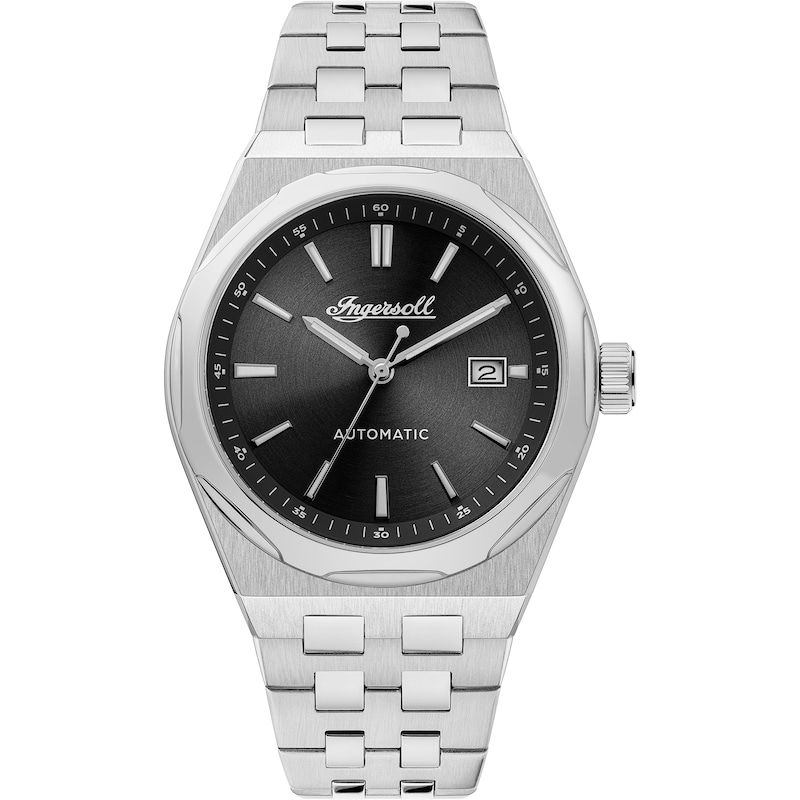 Main Image 1 of Ingersoll 1892 The Rider Men's Automatic Black Dial Silver Tone Stainless Steel Bracelet Watch
