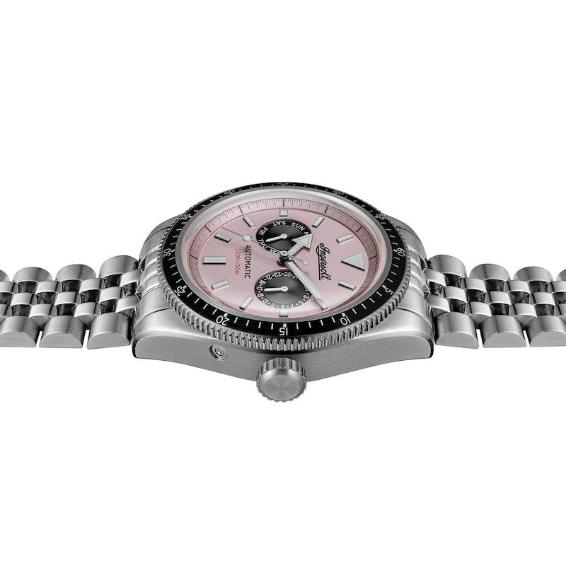 Main Image 3 of Ingersoll 1892 The Outlaw Men's Automatic Pink Dial Silver Tone Stainless Steel Bracelet Watch