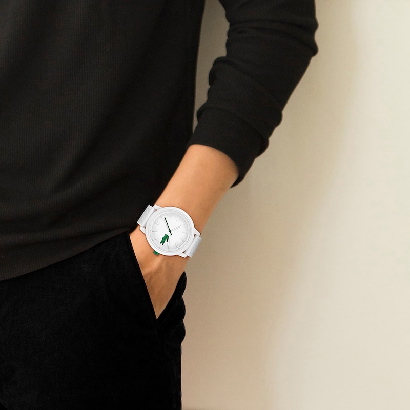 Main Image 4 of Lacoste Men's 12:12 Hero White Dial & White Silicone Strap Watch