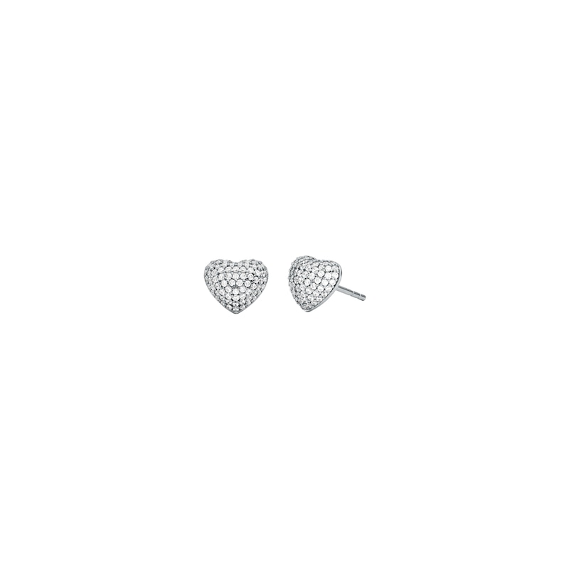 Main Image 3 of Michael Kors Women's Kors Love Sterling Silver Cubic Zirconia Pavé Heart Bracelet & Stud Earrings Set