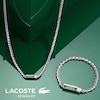 Thumbnail Image 3 of Lacoste Men's Spelt Stainless Steel Wheat Chain Necklace with Green Enamel Logo - 22"