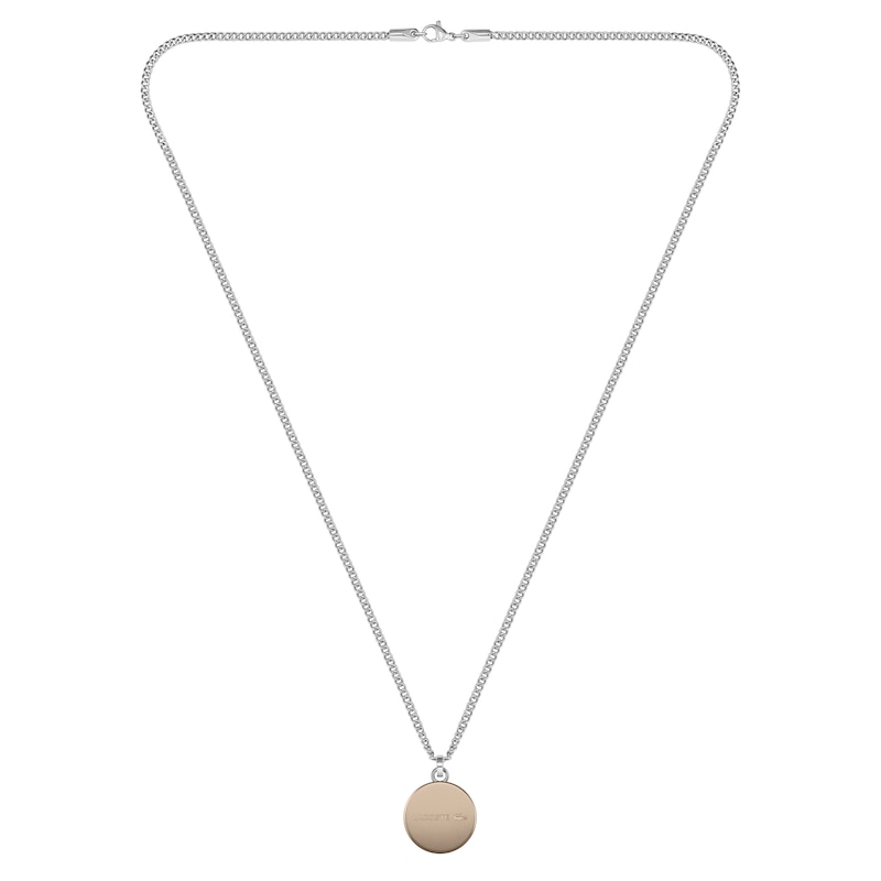 Main Image 2 of Lacoste Men's Vigor Stainless Steel Box Chain Necklace with Bronze Aluminium Medallion