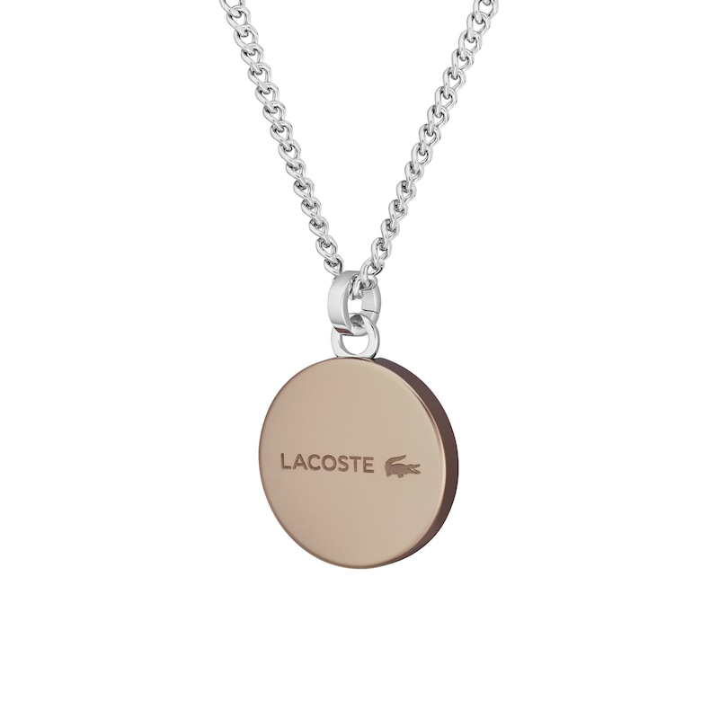 Main Image 3 of Lacoste Men's Vigor Stainless Steel Box Chain Necklace with Bronze Aluminium Medallion