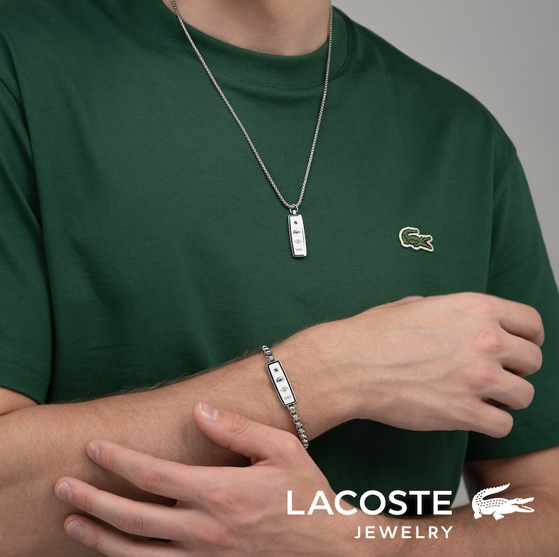Main Image 4 of Lacoste Men's District Stainless Steel Reversible Pendant Necklace - 21"